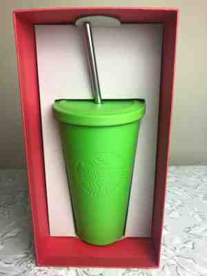 Starbucks Lime Green Stainless Steel Cup Tumbler Mug 16 oz New in Box Holiday - Sold on eBay Nov, 28th 2019 for $21.70