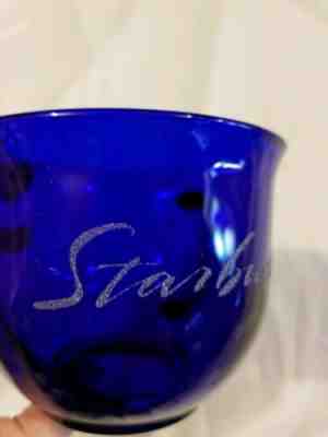 Starbucks Coffee Mug Tea Cup Cobalt Blue Cursive Writing Etched Logo  - Sold on eBay Nov, 28th 2019 for $19.49