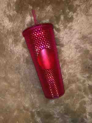 NEW 2019 Starbucks Bling Hot pink Studded Venti Cold Cup Tumbler brand new RARE - Sold on eBay Nov, 28th 2019 for $30.00
