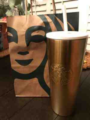 Starbucks Gold Copper Stainless Steel Cold Cup Venti Tumbler 24oz NEW 2019 - Sold on eBay Nov, 28th 2019 for $34.00
