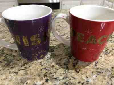 2010 Starbucks Christmas Coffee Mug Tree with Ornaments of Hope, Peace and Wish - Sold on eBay Nov, 28th 2019 for $19.99