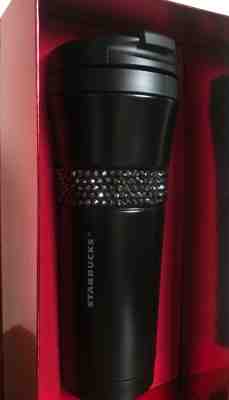  Starbucks Stainless Steel Black Tumbler adorned with Swarovski crystals/16oz  - Sold on eBay Nov, 28th 2019 for $118.00