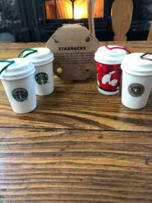 2011 Starbucks® Logo Holiday Ornament Set of 4: NOS - Sold on eBay Nov, 28th 2019 for $19.00