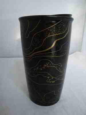 Starbucks Black Gold Holiday Ceramic Double Wall Mug Grande Tumbler 2018-New - Sold on eBay Nov, 28th 2019 for $22.95
