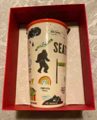 NWT Starbucks Travel Mug Cup Tumbler 2017 12oz Seattle Ceramic Bigfoot Tourist - Sold on eBay Nov, 28th 2019 for $39.95