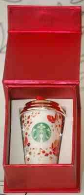 STARBUCKS SWAROVSKI Crystal Elements To Go Coffee Cup Mug ORNAMENT 2013 Rare - Sold on eBay Nov, 28th 2019 for $62.40