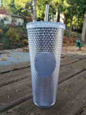 Starbucks Holiday 2019 Venti Bling Platinum Silver Studded Cold Cup Tumbler~NEW - Sold on eBay Nov, 28th 2019 for $39.65