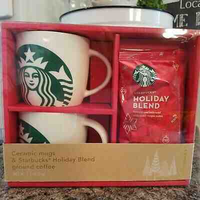 Starbucks Holiday Blend Ground Coffee 2017 14 oz Mermaid Ceramic Mugs & Gift Set - Sold on eBay Nov, 27th 2019 for $21.88