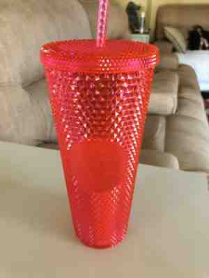 Gorgeous STARBUCKS HOLIDAY Tumbler Cup HOT PINK Studded SOLD OUT!  Brand New! - Sold on eBay Nov, 27th 2019 for $28.00
