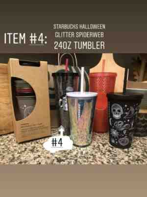 Starbucks Holiday Halloween 2019 Glitter Spiderweb Tumbler 24oz Lid And Straw - Sold on eBay Nov, 27th 2019 for $35.00