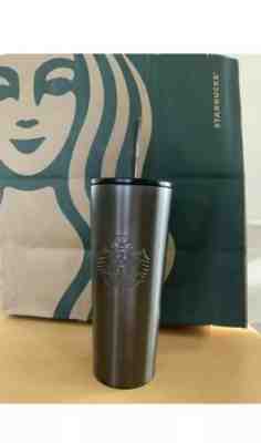 Starbucks Stainless Steel Gray Tumbler Cold Cup with Straw 16 oz - Sold on eBay Nov, 27th 2019 for $19.70