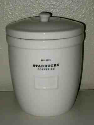2002 Starbucks Coffee Co. Barista Abbey White Ceramic Canister Cookie Jar 64 oz - Sold on eBay Nov, 27th 2019 for $24.00