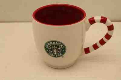 Starbucks Holiday Christmas Coffee Mug Cup 2010 White w/ Candy Cane Handle 12 oz - Sold on eBay Nov, 27th 2019 for $23.18