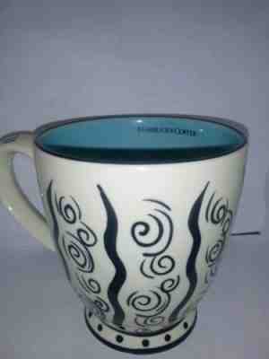 Starbucks Coffee Off White Barista Tea Mug Pedestal Cup Black Swirl 2002 Blue - Sold on eBay Nov, 27th 2019 for $15.00