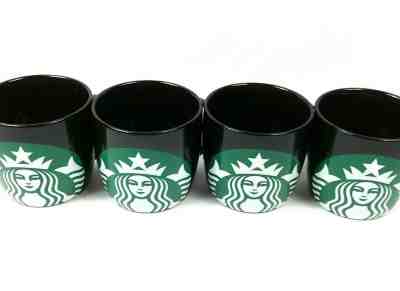 Starbucks Set of 4 Coffee Mugs 14 oz Each Cup Black Siren Mermaid Logo - Sold on eBay Nov, 27th 2019 for $32.72