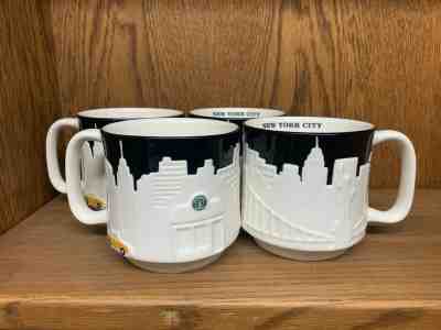 B8 Starbucks Coffee New York Bas Relief Embossed Bone China Mug LOT OF 4 - Sold on eBay Nov, 27th 2019 for $55.96