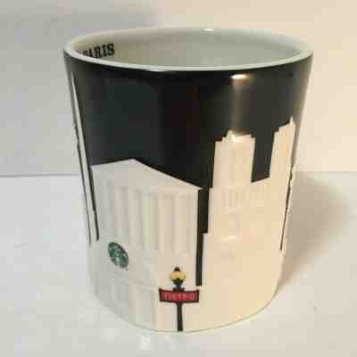 Starbucks Paris Relief Mug Eiffel Tower France Louvre Metro Seine Black White - Sold on eBay Nov, 27th 2019 for $38.99