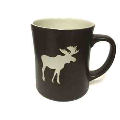 STARBUCKS Coffee Mug 2009 New Bone China Brown Beige Etched Moose 16 oz - Sold on eBay Nov, 27th 2019 for $24.95