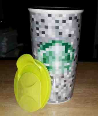 Starbucks 2012 Rodarte Ceramic Pixel Travel Tumbler/Lid Mug/Cup 12 oz. Limited  - Sold on eBay Nov, 27th 2019 for $17.80