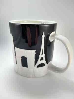 Paris 2011 Starbucks 3D Relief Mug Black Skyline Notre Dame Louvre Eiffel Tower - Sold on eBay Nov, 27th 2019 for $50.00