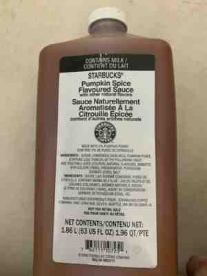 Starbucks Pumpkin Spice Latte Sauce 63oz Authentic PSL Syrup February 2020 - Sold on eBay Nov, 27th 2019 for $75.00