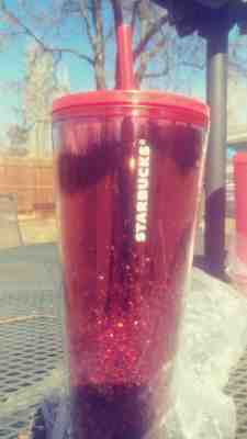 NEW RARE STARBUCKS 2019 Red Confetti Cascading Glitter Venti Cold Cup Tumbler - Sold on eBay Nov, 27th 2019 for $23.00