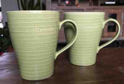 2 Starbucks Coffee Mugs Design House Stockholm Ribbed Sage Green 2009 12 oz EUC - Sold on eBay Nov, 27th 2019 for $16.96
