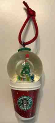 Starbucks 2007 Holiday Snow Globe Red Coffee Cup Christmas Ornament Tree - Sold on eBay Nov, 27th 2019 for $19.99