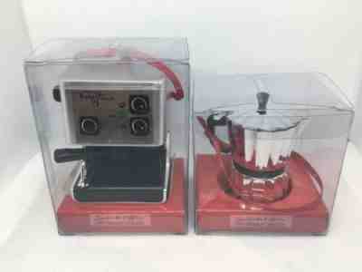 RARE Starbucks Coffee 1999 Ornament Collection Lot of 2 Pot / Barista Machine - Sold on eBay Nov, 27th 2019 for $80.00