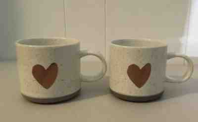 Set Of 2 Starbucks Heart of Gold Coffee Tea Mug Cup 12 oz 2017 Rose Gold - Sold on eBay Nov, 27th 2019 for $24.99