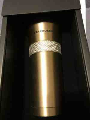 Starbucks Max Gold Swarovski Crystal Stainless Steel Tumbler 16 Oz 2014. NWB! - Sold on eBay Nov, 26th 2019 for $132.50