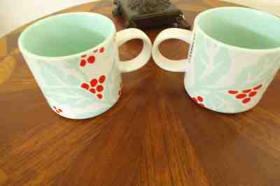  (2) 2018 STARBUCKS HOLLY BERRY MUGS BRAND NEW 12 OUNCES FREE SHIPPING - Sold on eBay Nov, 26th 2019 for $27.49
