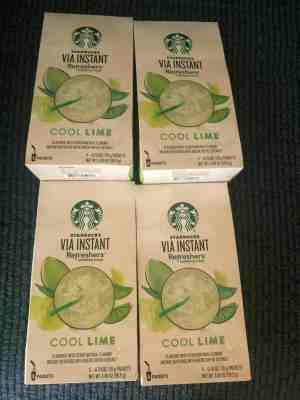 4 Starbucks Instant Via, Cool Lime Refresher, 5 single serving packets in 1 box  - Sold on eBay Nov, 26th 2019 for $75.00