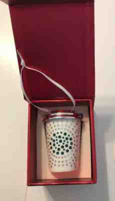 Starbucks White 2014 Christamas Ornament with Swarovski crystals - Sold on eBay Nov, 28th 2019 for $39.99