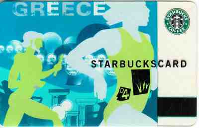 GREECE Athens 2004 Olympics Starbucks card CN: 6015 unused mint Greek gift card  - Sold on eBay Nov, 28th 2019 for $25.00