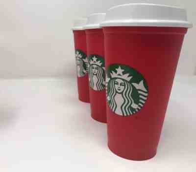 Brand New Starbucks 2018 Holiday Red Cup Reusable Set Of 3 New Rare - Sold on eBay Nov, 28th 2019 for $24.99