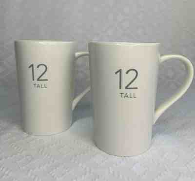 Set of 2 Starbucks 12 Tall Ceramic Mugs 2011 White Gray* - Sold on eBay Nov, 28th 2019 for $24.00