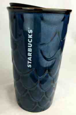 Starbucks tumbler blue mermaid scales travel 2107 ceramic J2 - Sold on eBay Nov, 29th 2019 for $27.99