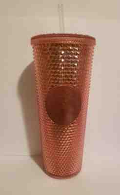 2019 Starbucks Iridescent Rose Gold Pink Studded Rainbow Cold Cup Tumbler 24 Oz. - Sold on eBay Nov, 29th 2019 for $44.99