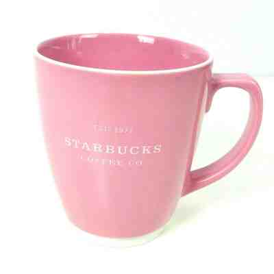 Starbucks 2006 Pink Abbey Coffee Mug Cup White Lettering Rim 18 oz. HTF - Sold on eBay Nov, 29th 2019 for $22.40