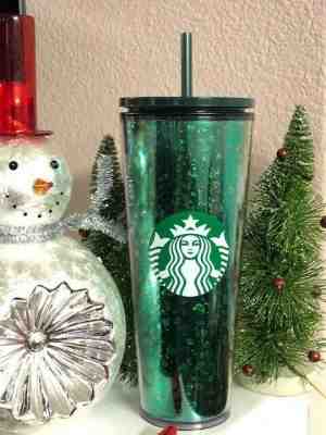 Brand New Starbucks 2019 Venti Green Sparkling Cold Cup Tumbler for Holidays - Sold on eBay Nov, 28th 2019 for $18.80