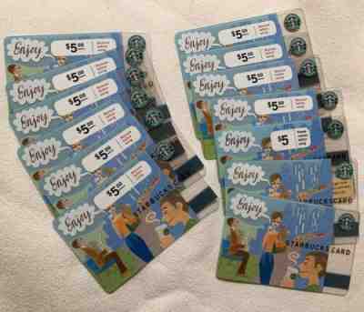 Starbucks Cards RARE 2003 Enjoy (6014) (6037) (BLANK) Lot of 13 NEW - Sold on eBay Nov, 28th 2019 for $75.00