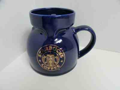 Starbucks Coffee Cobalt Blue Ceramic Travel Mug with Lid Gold Logo - Sold on eBay Nov, 29th 2019 for $19.99