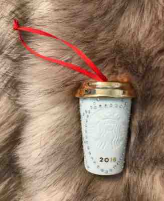 Lovely STARBUCKS 2016 Swarovski Crystal CHRISTMAS Cup Ornament - Sold on eBay Nov, 29th 2019 for $24.99