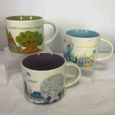 LOT of 3 STARBUCKS Coffee Mugs Disney World Parks EPCOT MAGIC KINGDOM ANIMAL KIN - Sold on eBay Nov, 29th 2019 for $69.97