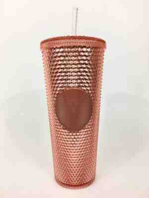 Starbucks Rose Gold Pink Sparkling Cold Cup 24oz Tumbler Studded Iridescent - Sold on eBay Nov, 29th 2019 for $59.99