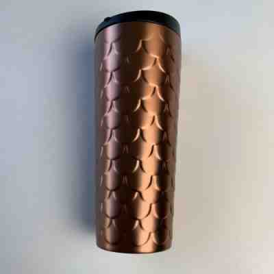 2017 Starbucks Stainless 16 Oz Coffee Tumbler Mug With Bronze Mermaid Scales - Sold on eBay Nov, 29th 2019 for $43.82