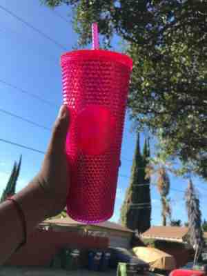 NEW STARBUCKS FALL WINTER HOLIDAY 2019  Neon Pink Studded Tumbler ON-HAND - Sold on eBay Nov, 29th 2019 for $23.99
