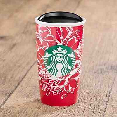 New 2016 Starbucks Christmas Holly Berry 12oz Double Wall Ceramic Tumbler Mug - Sold on eBay Nov, 29th 2019 for $24.99