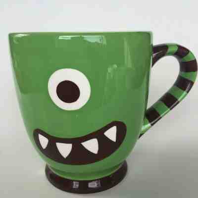 Starbucks Coffee Mug One Eyed Green Cyclops Monster Halloween Hand Painted - Sold on eBay Nov, 29th 2019 for $25.85